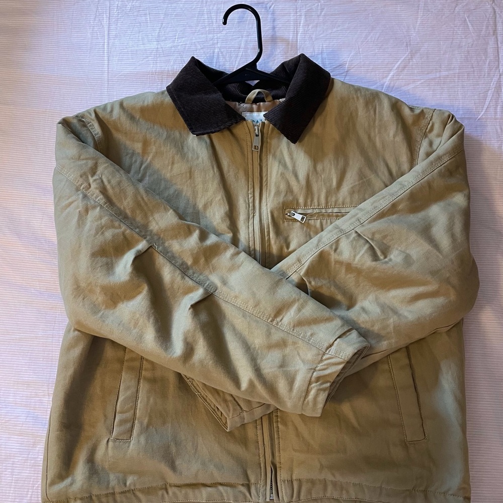 Women's Tan Jacket with Black Collar